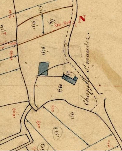 Extrait du cadastre de 1823, section D2 (A.D. Finistère, 3 P 101)