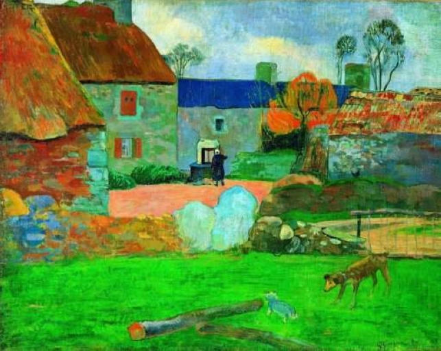 Kersellec ou LE TOIT BLEU. Tableau de Paul Gauguin, 1886 (cl. Christie's Images 2002, Londres)