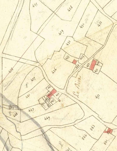 Le hameau sur le cadastre de 1823