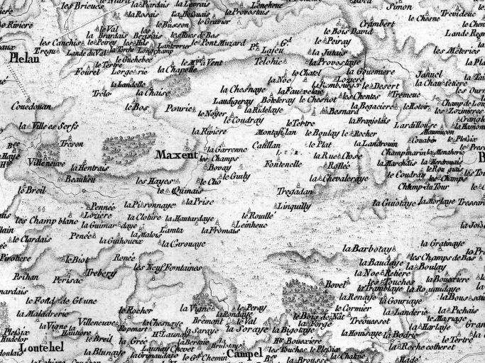 La paroisse sur la carte de Cassini