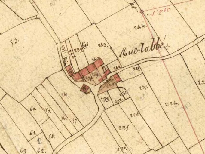 Le hameau sur le cadastre de 1823