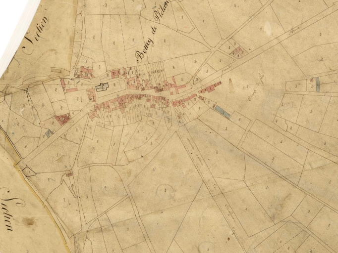 Le Bourg sur le cadastre de 1823 ; Extrait du cadastre de 1823 ; Extrait du cadastre de 1823