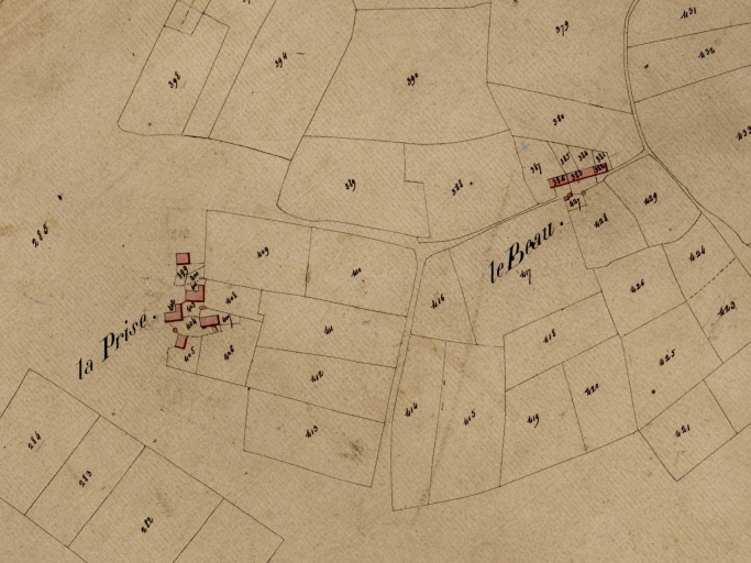Extrait du cadastre de 1823 ; Extrait du cadastre de 1823