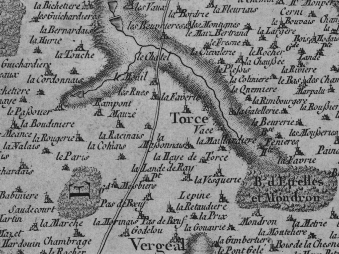 La paroisse sur la carte de Cassini