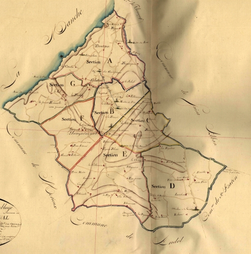 Planguenoual. Tableau d'assemblage des plans cadastraux parcellaires de 1811 (AD 22)
