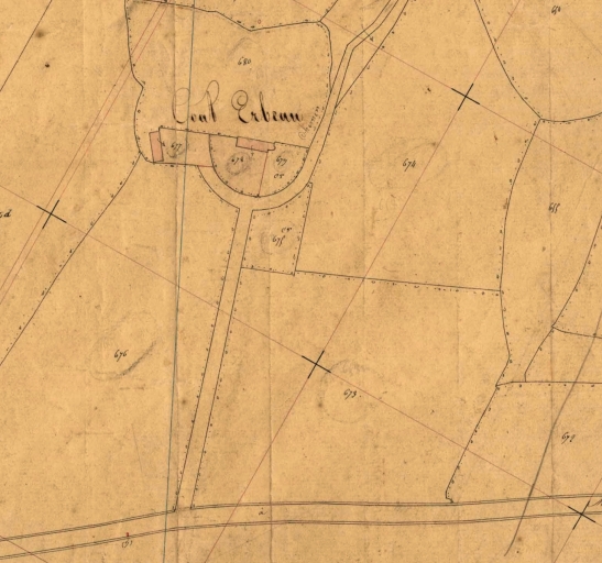 Extrait des plans cadastraux parcellaires de 1847 (AD 22) ; Extrait des plans cadastraux parcellaires de 1847 (AD 22)