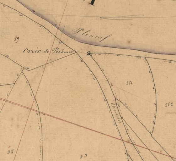 Extrait des plans cadastraux parcellaires de 1846 (AD 22).