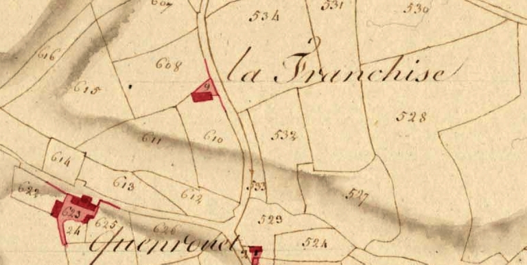 Extrait des plans cadastraux parcellaires de 1811 (AD 22).