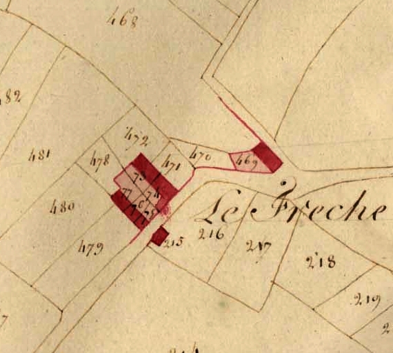 Extrait des plans cadastraux parcellaires de 1811 (AD 22). ; Extrait des plans cadastraux parcellaires de 1811 (AD 22).