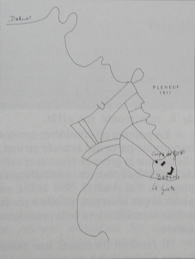 Plan de situation du corps de garde de la Guette, 1811 (AD 22)
