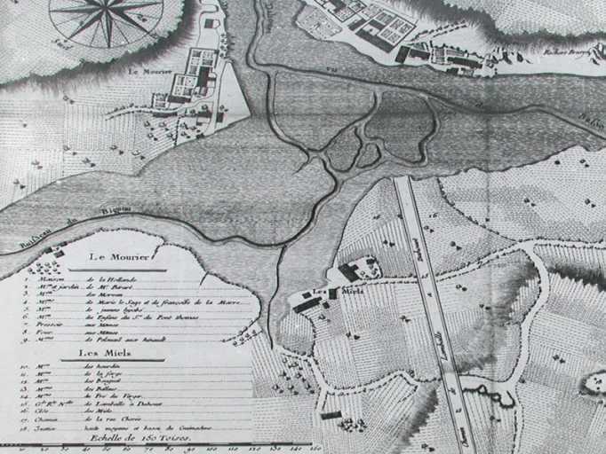 Plan du port de Dahouët avec l'ancien bassin des Salines, les Mielles et le Mourier, 1784 (collection Grimaud) ; Plan du port de Dahouët avec l'ancien bassin des Salines, les Mielles et le Mourier, 1784 (collection Grimaud)