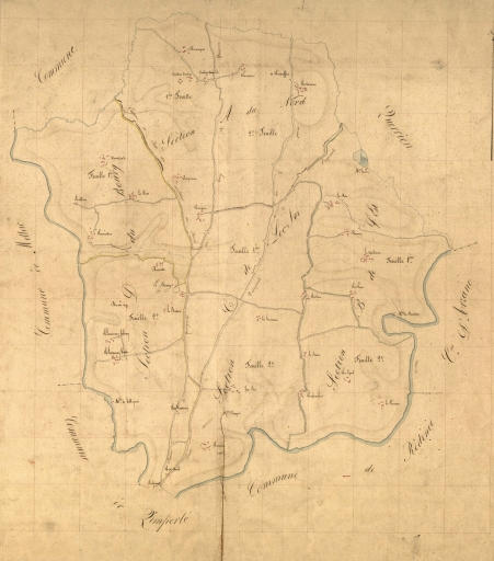 Tableau d'assemblage du cadastre de 1829 (A.D. Finistère, 3 P 354)