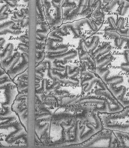 Extrait de la carte de Cassini, vers 1770