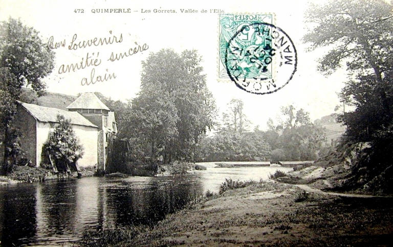 Vue d'ensemble du site vers l'est. Carte postale, fin 19e siècle (Coll. Mortain)