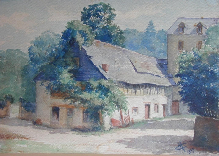 Moulin, aile est. Aquarellle de 1949 (Coll. Part.)