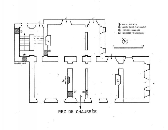 Partie sud. Plan schématique du rez-de-chaussée