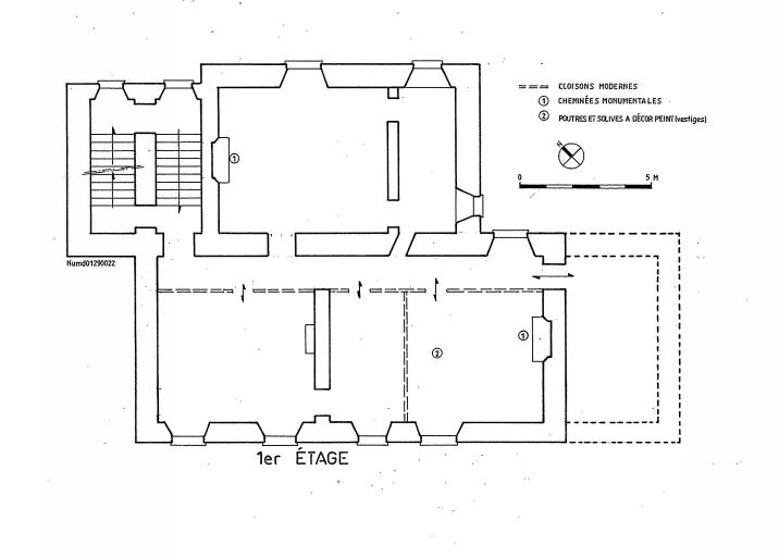 Partie sud. Plan schématique du premier étage