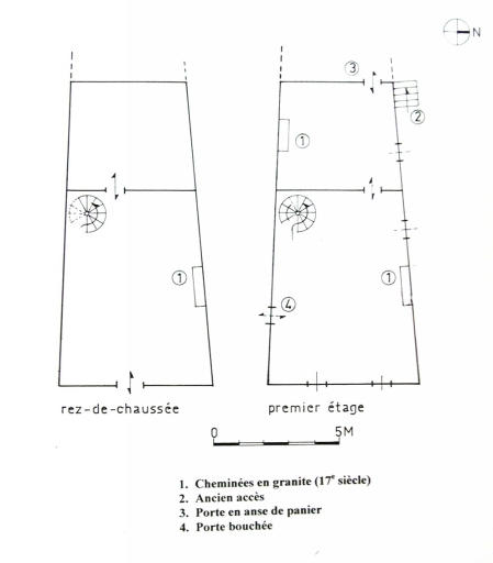 Rez-de-chaussée et premier étage, schéma de distribution