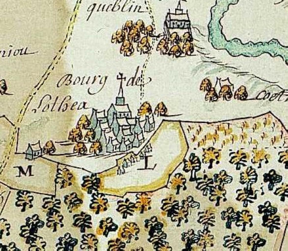 Extrait du plan dit plan géométrique de la forest royale de Carnoet, par Jean-Baptiste Robert, géomètre, 1731 (A.N. N IV 1)