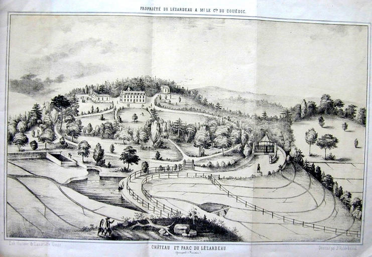 Vue générale du domaine. Gravure de 1855 (A.D. 29, 7 M 222)