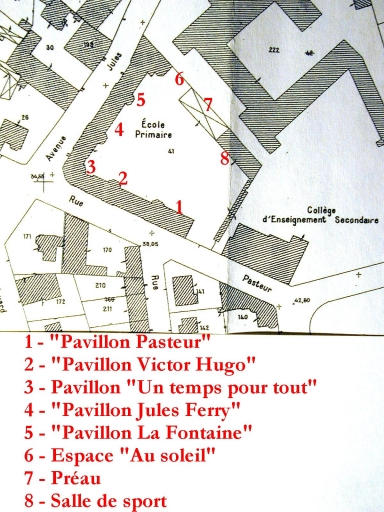 Plan masse sur fond du cadastre de 1981