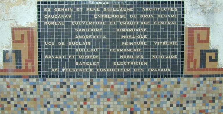 Espace aménagé, signatures des maîtres de l'ouvrage