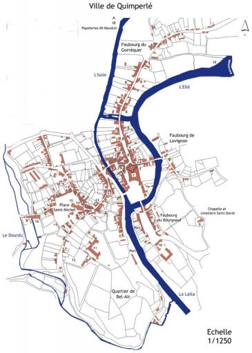 Le centre ancien d'après le cadastre de 1824