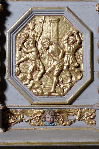 Panneau gauche : Flagellation
