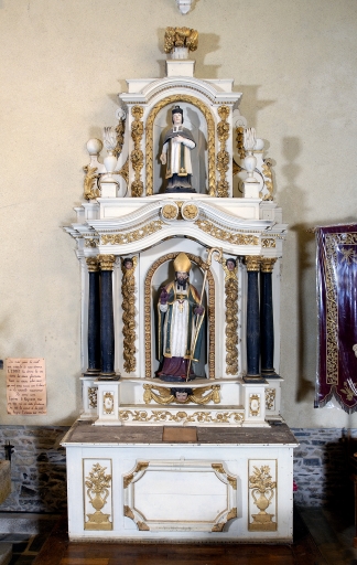 Ensemble de l'autel de saint Aignan : autel, retable, gradin d'autel, 2 degrés d'autel