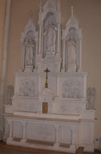 Ensemble de l'autel du Sacré Coeur : autel, tabernacle, retable, gradin d'autel