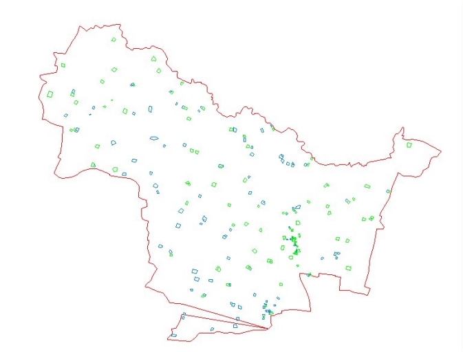 Les oeuvres non documentées en bleu ; Les oeuvres documentées en vert