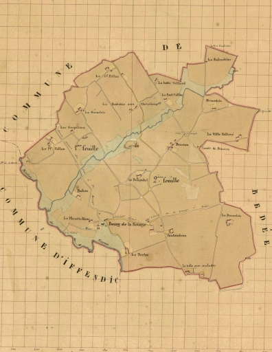 La commune sur le tableau d'assemblage du cadastre de 1845
