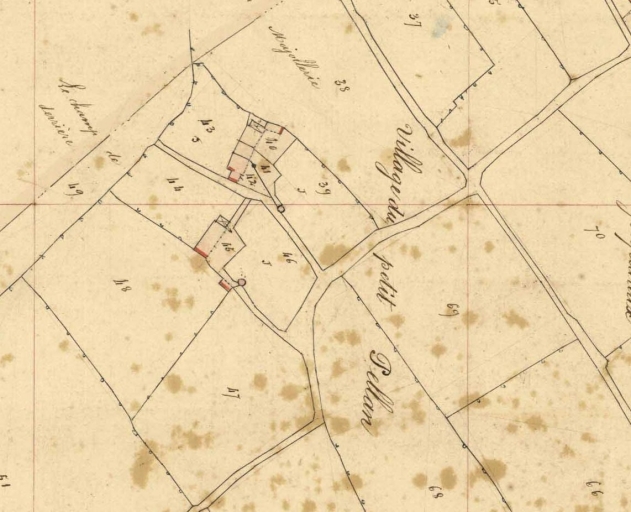 Le hameau sur le cadastre de 1845
