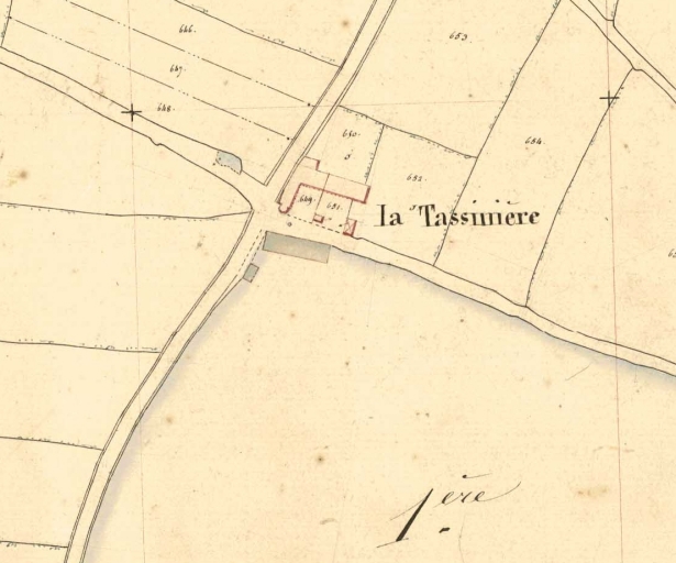 L'alignement sur le cadastre de 1845 ; L'écart sur le cadastre de 1845