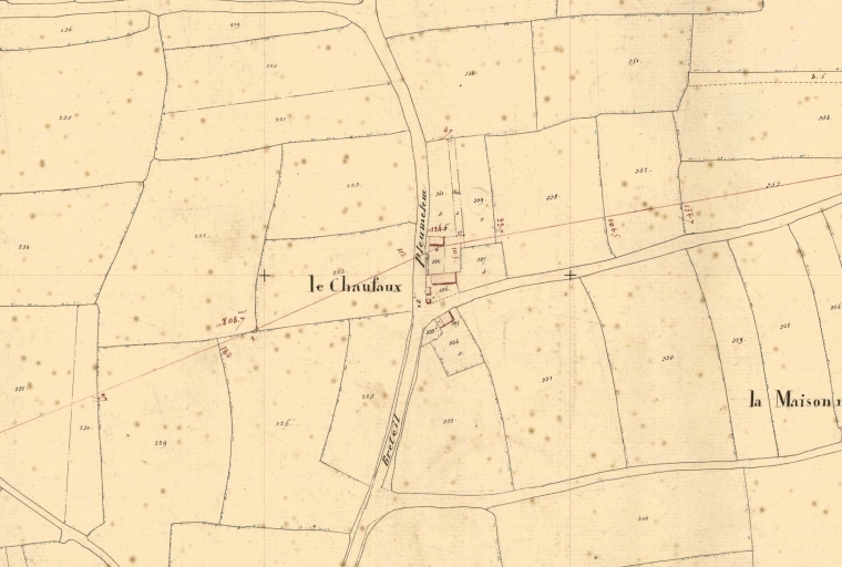 Vue de l'écart sur le cadastre de 1845