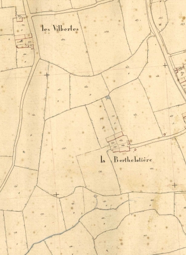 L'écart sur le cadastre de 1845 ; Vue de l'écart en 1845