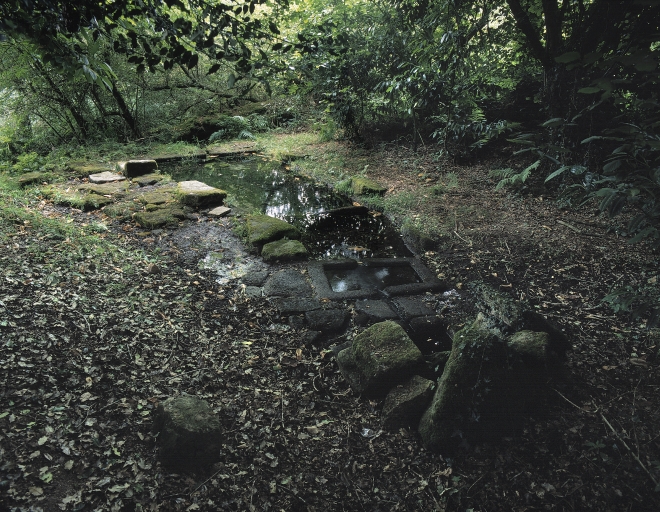 Vue générale ; Fontaine-lavoir sélectionnée, vue générale, 1987 ZD 135 ; Tallen-Crann, fontaine et lavoir domestiques, vue générale