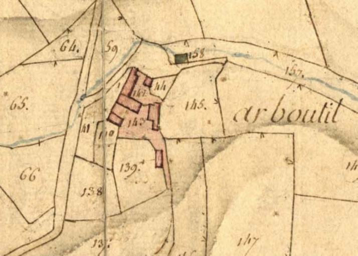 Extrait des plans cadastraux parcellaires de 1826 (AD 22).