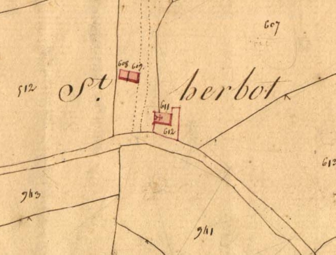 Extrait des plans cadastraux parcellaires de 1826 (AD 22).