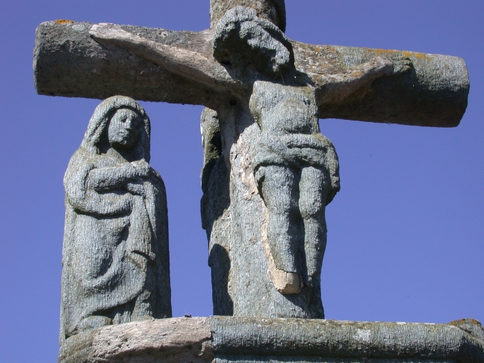 Détail de la Crucifixion ; Vue de la croix de la rue Nationale, détail de la Crucifixion