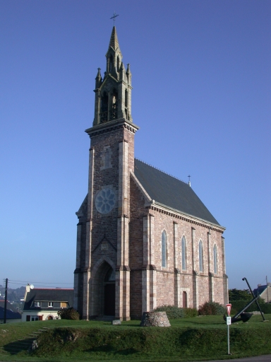 Erquy, chapelle Notre-Dame-des-Marins (3ème quart du 19ème siècle) ; Vue générale ; Erquy, chapelle Notre-Dame-des-Marins (3ème quart du 19ème siècle)