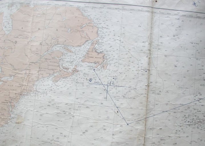 Vue générale de la carte de l'océan Atlantique Nord (EPSHOM)