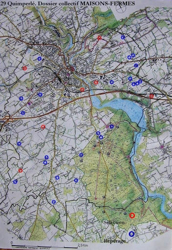 Carte de localisation des oeuvres repérées et sélectionnées