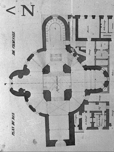 Plan au sol, relevé de 1836. Extrait des Atlas départementaux (A. D. Finistère)