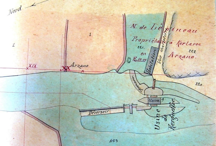 Plan-masse du site, 1895 (A.D. Finistère, 7 S 25)
