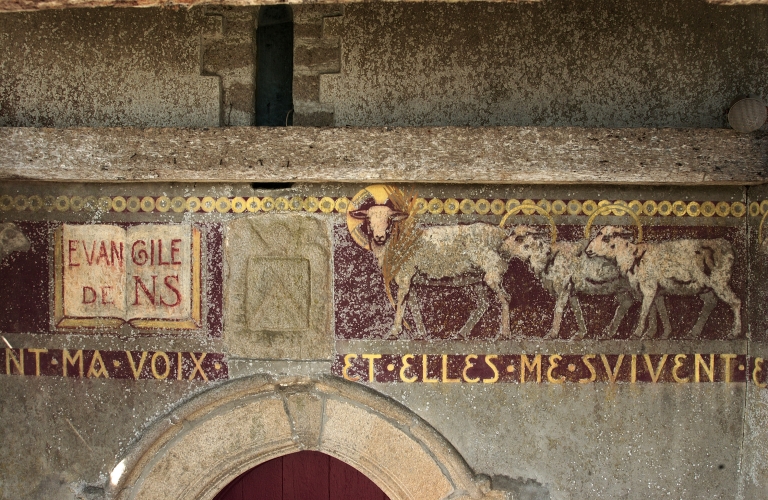 Mur nord du porche : vue générale