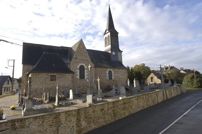 Vue générale nord-est ; L'église paroissiale et le cimetière ; L'église paroissiale et le cimetière