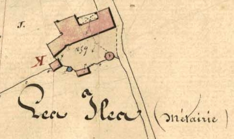 Vue de la ferme sur le cadastre de 1850