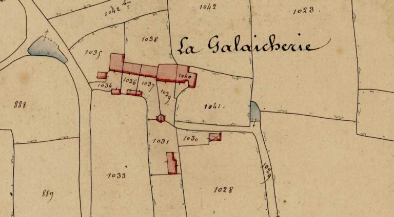 Vue générale de l'écart sur le cadastre de 1850