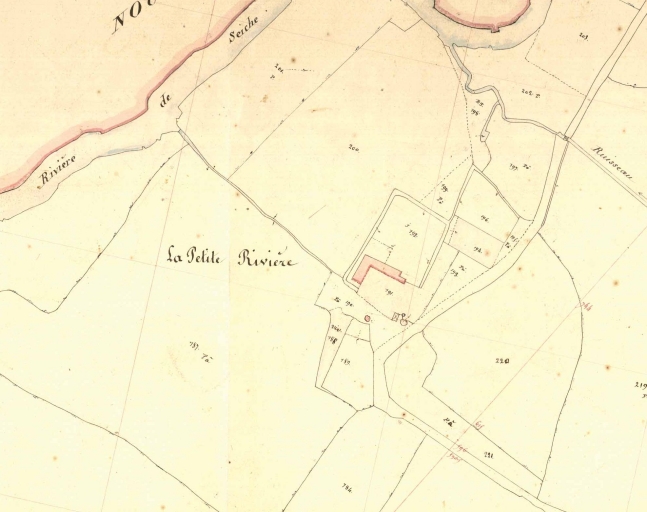 La Petite Rivière sur le cadastre de 1849